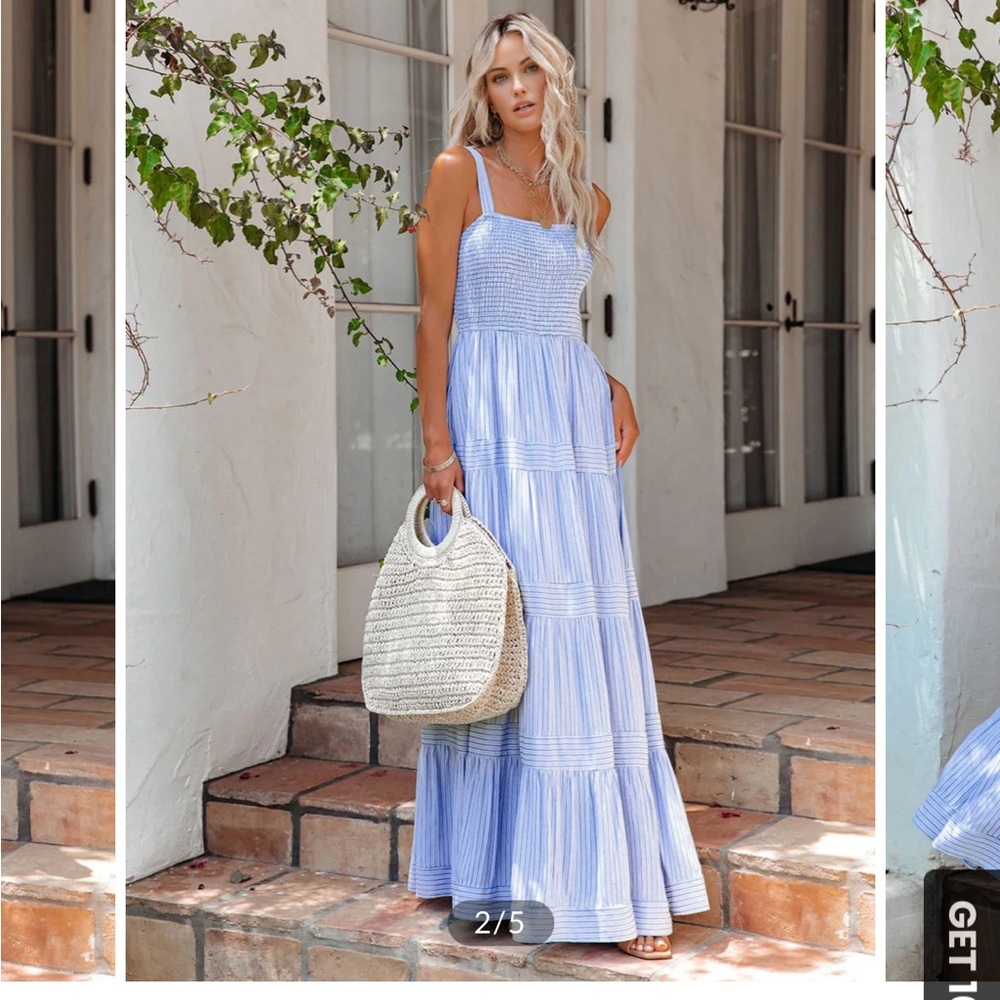 NWT Commense Blue Stripe Dress